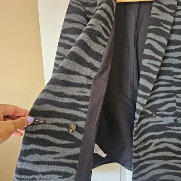 Ann Taylor Forest Green and Black Leopard Print SZ 18 Blazer - Picture 2 of 6